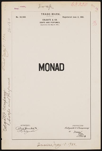 Photo:[ Colgate & Co. for Monad brand Soaps and Perfumes]