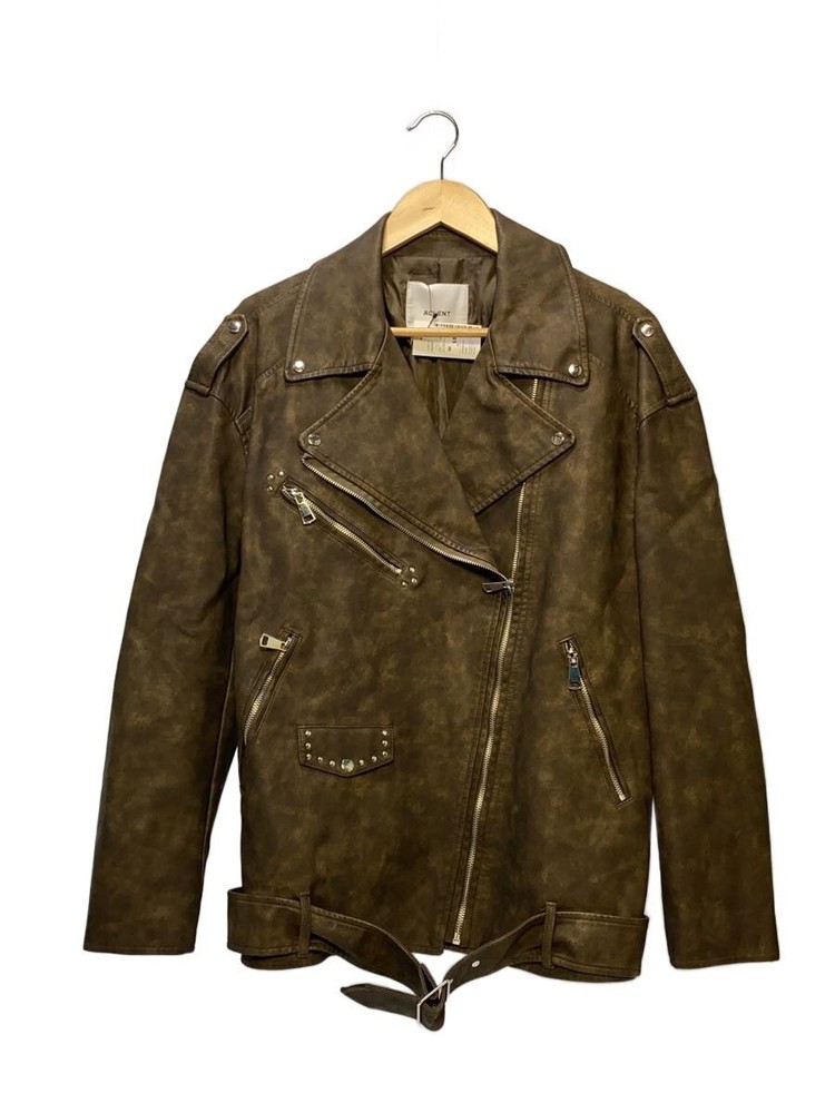 Aclent Double Riders Jacket/Free/ Leather/Brw/Aot047 3473