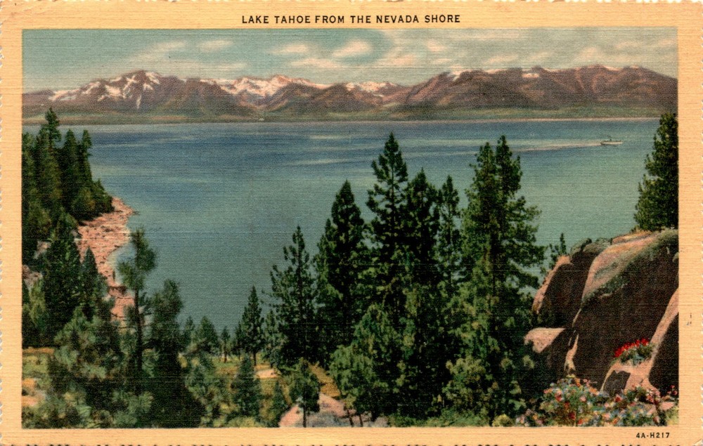 Lake Tahoe, Nevada, California, Lake of the Sky, Camp Richardson, Postcard
