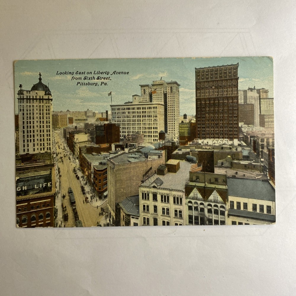 Post Card Looking East On Liberty Ave From Sixth Street Pittsburg PA DB