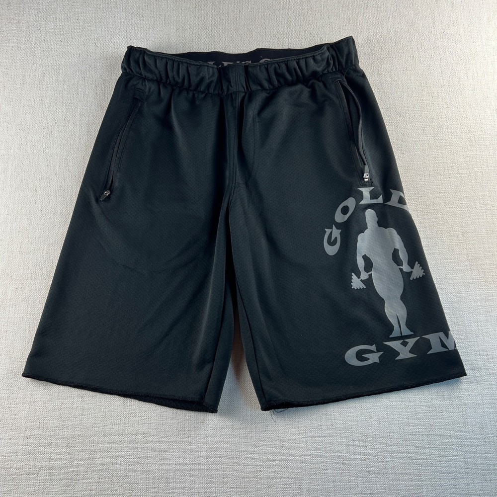 Gold's Gym Men's Black  Athletic Shorts Small Drawstring Elastic Waist