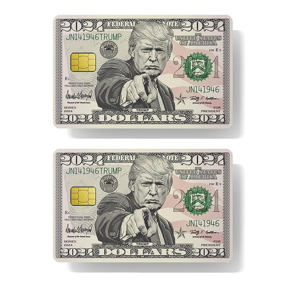 2 Packs Donald Trump 2024 Bill Credit Card Sticker, Debit Card Skin Cover US