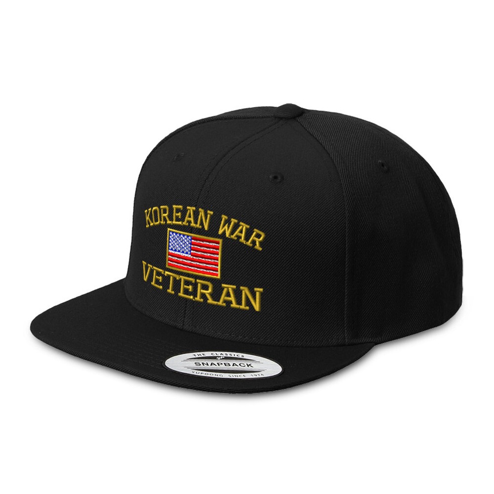 Flat Bill Trucker Hat American Veteran Korean War Baseball Cap for Men & Women