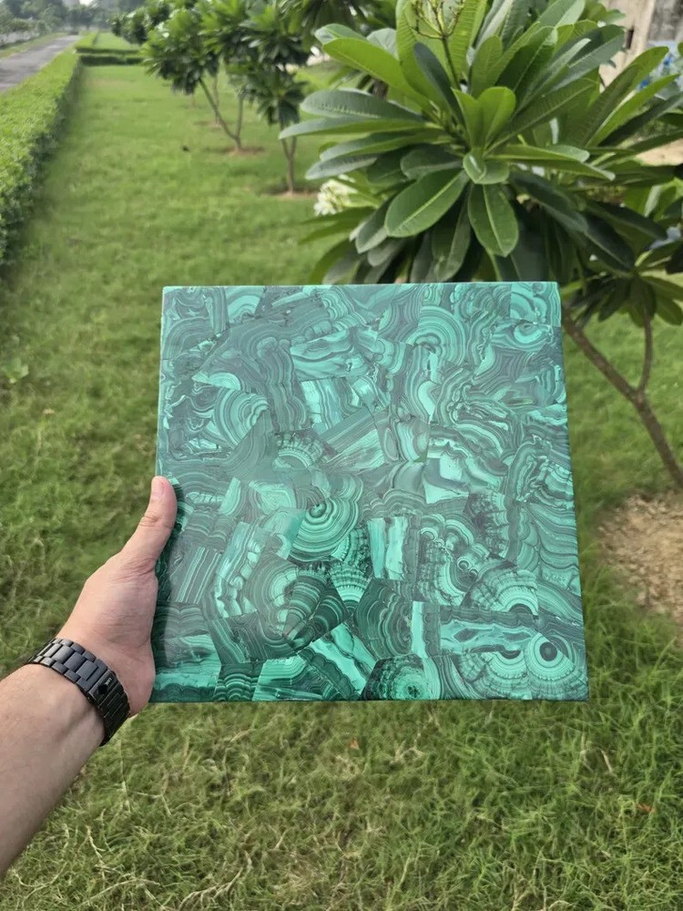 Exclusive Antique Malachite Coffee or Dining Table Top Decor