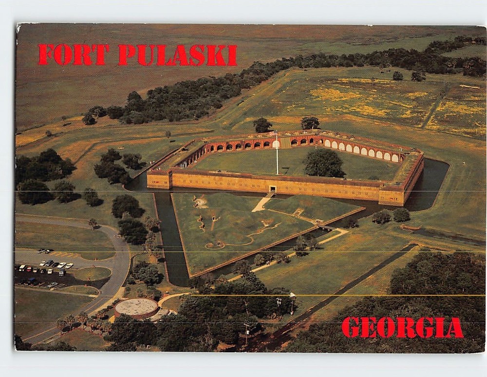 Postcard Aerial View Fort Pulaski Georgia USA