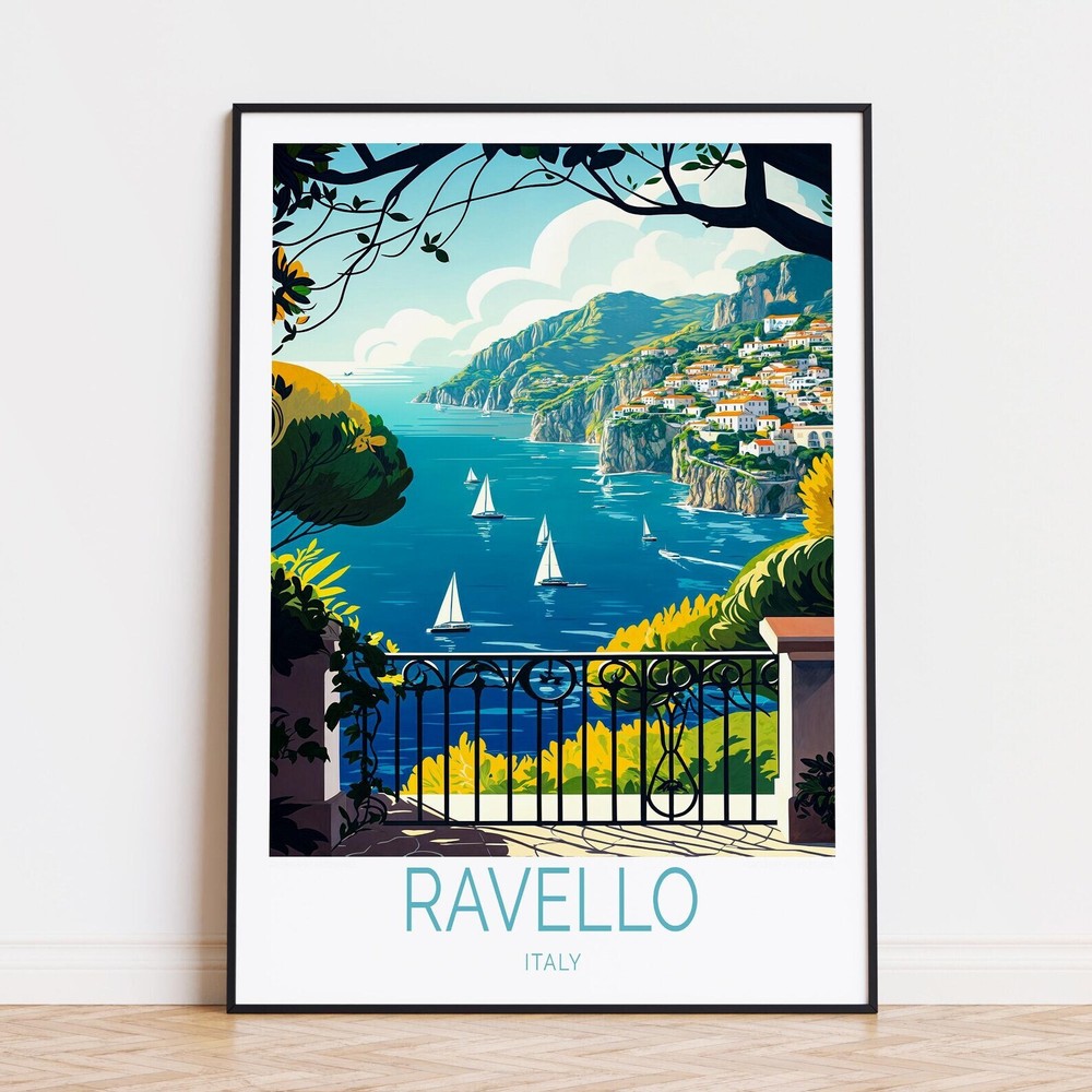 Ravello Italy Travel Poster Italy Wall Art Italy Custom Travel Poster Home