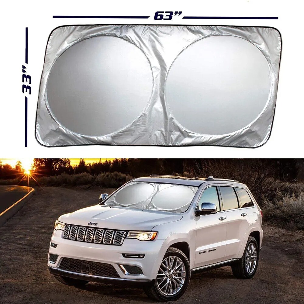 Foldable Car Cover Windshield Sun Shade Visor Protector UV Block 62.9*33.8in