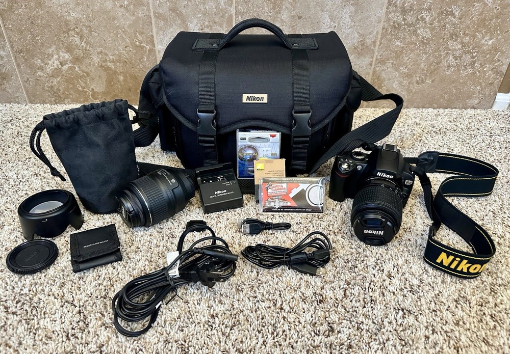 Nikon D60 Digital Camera With Lens Camera Bag And Accessories