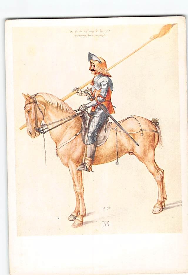 Postcard Knight on Horseback Painting by Albrecht Dürer