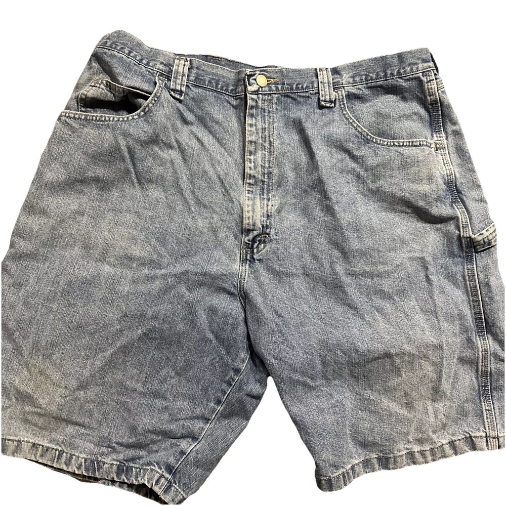 Wrangler Mens Denim Jean Shorts 40 Blue Relaxed Fit Jorts