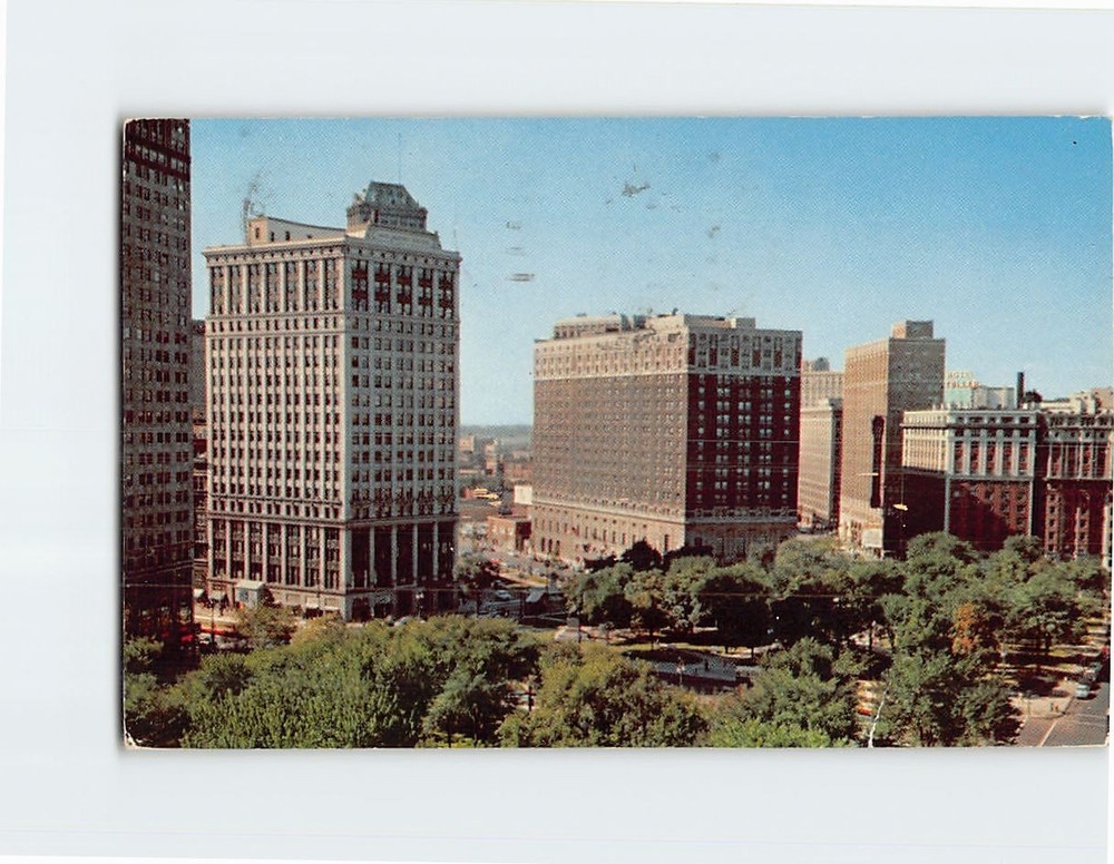 Postcard Grand Circus Park Downtown Detroit Michigan USA