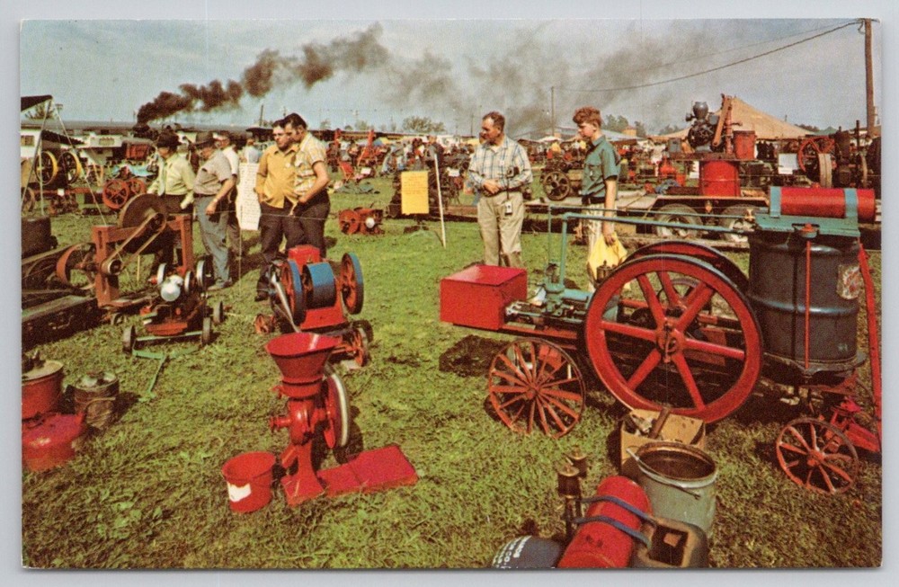 Midwest Old Settlers & Threshers Mt Pleasant Iowa Vintage Gas Engines Postcard