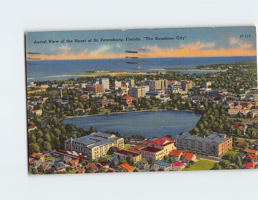 Postcard Aerial View of the Heart of St. Petersburg Florida 