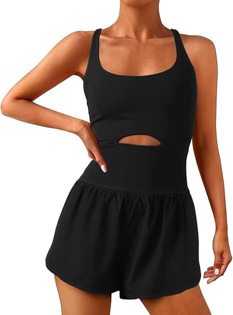 Women Workout Romper Atlethicwith Padded Bras Sleeveless One Piece Outfit