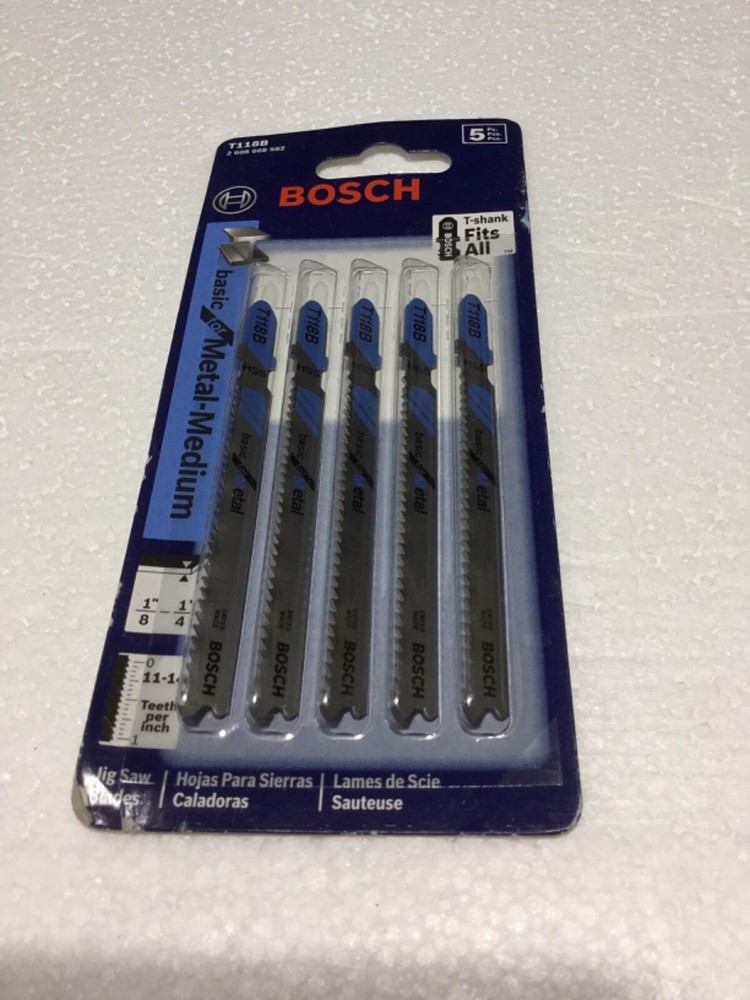 BOSCH T-SHANK JIG SAW BLADES 5 OF #T118B for METAL
