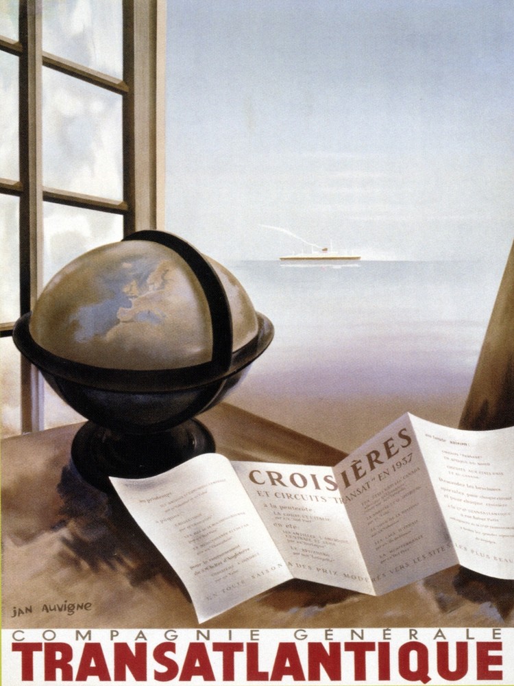 Decor Transatlantic Cruise Poster. Fine Graphic Art Design. Home Wall Art. 2052