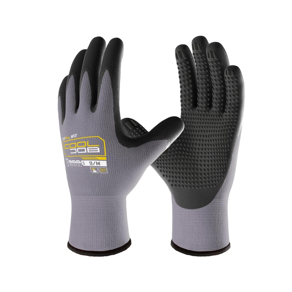 3/6/12 Pairs Nitrile Coated Nylon Work Gloves with Dotted Grip for Safety