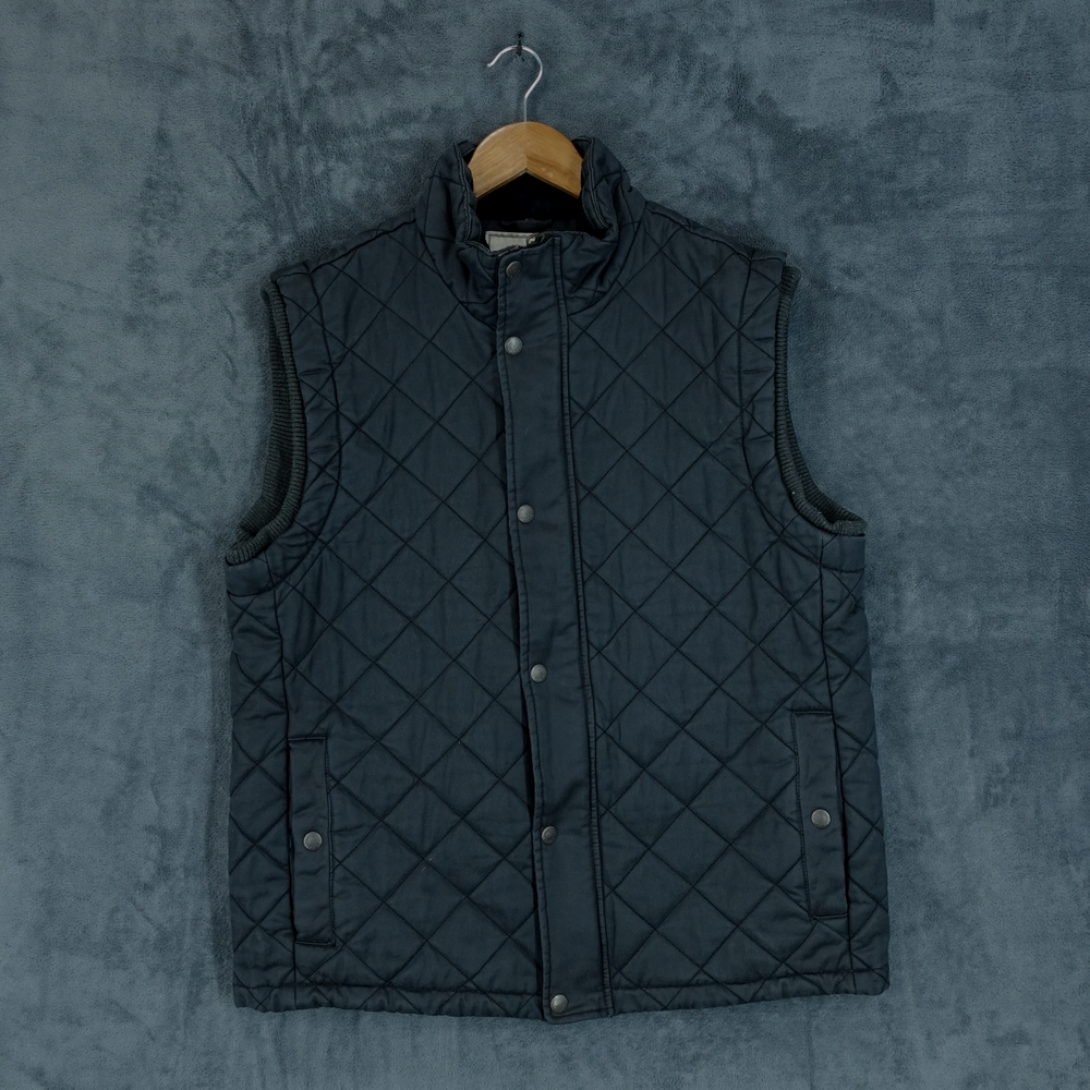 Fat Face Jacket Mens Large Green Blue Quilted Gilet Country Hunting Shooting