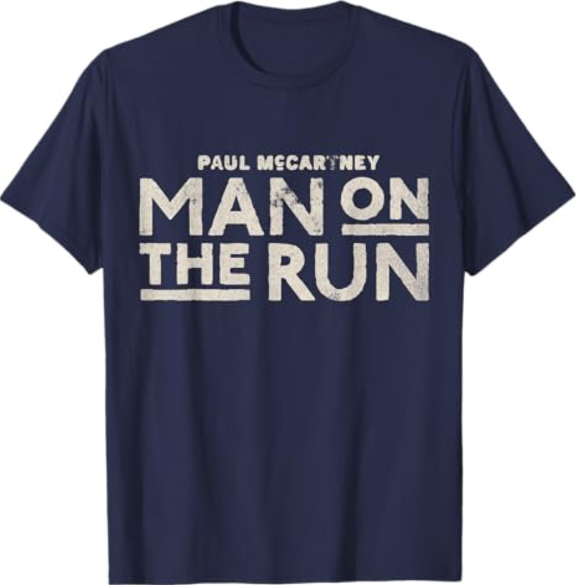Official Paul McCartney Man On The Run Text T-Shirt