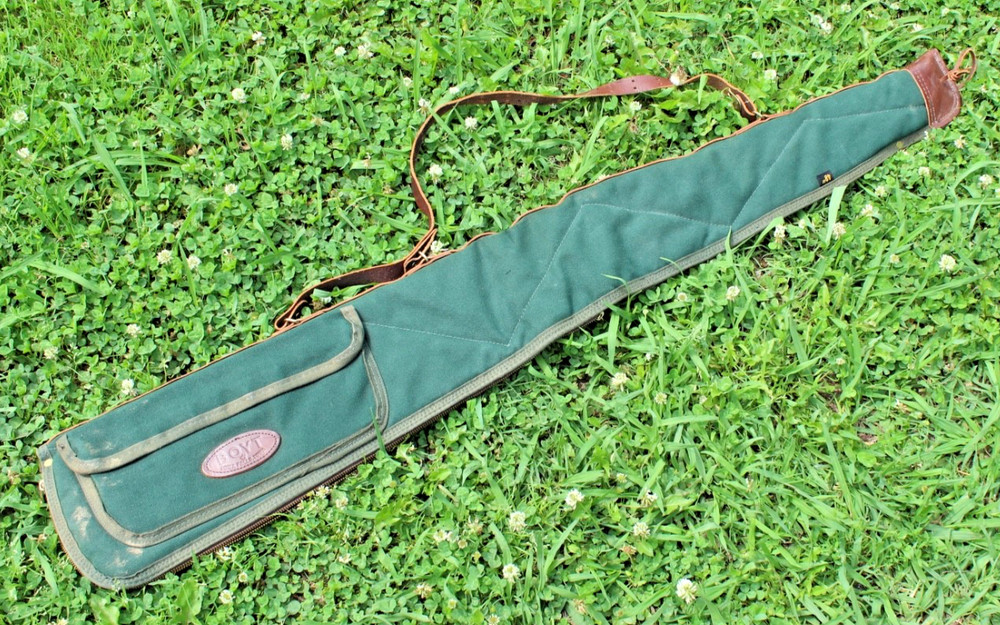 Boyd Soft Green Canvas w/Leather Trim Rifle Case Zipper Iowa Falls Vintage USA