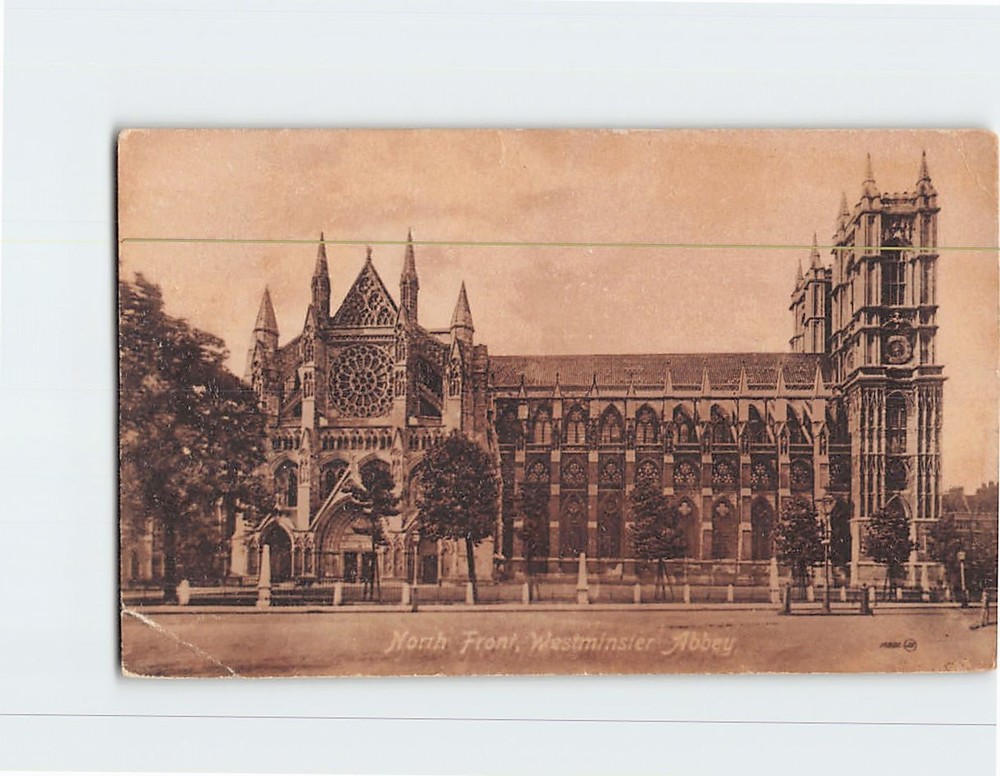 Postcard North Front Westminster Abbey London England