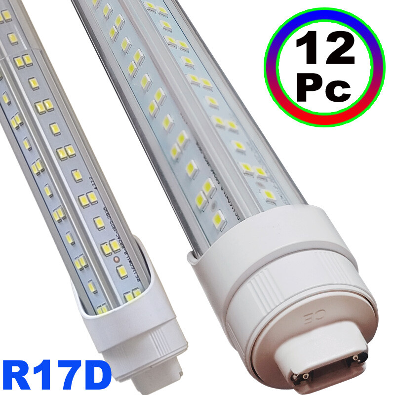 T8 8Ft R17D HO Led Tube Light Bulbs 144W V Shaped 8' Led Shop Light 6500K 12Pcs