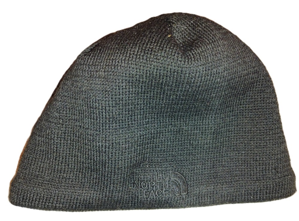 The North Face Knit Beanie in Black with Tight Weave and Embroidered Logo