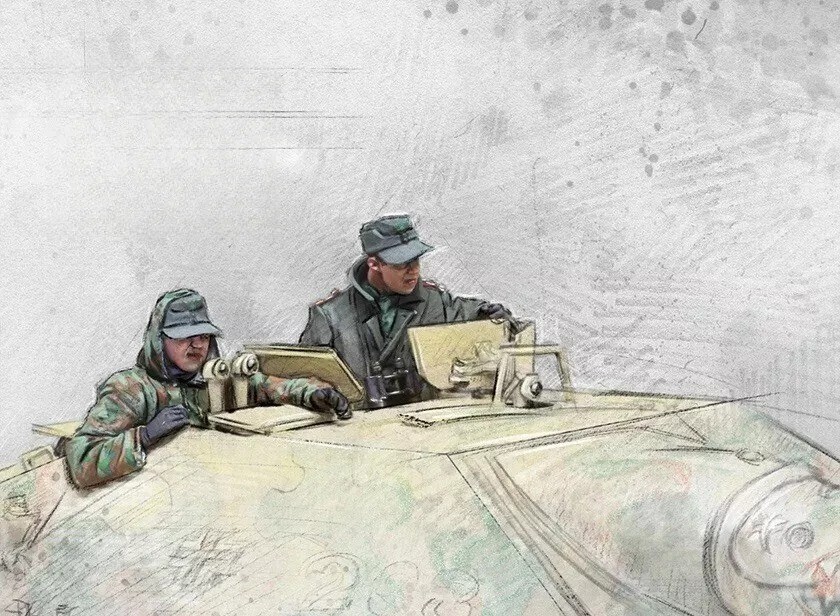 1/35 Resin Figures Model Kit 2 German Soldiers tank crew WW2 Unpainted