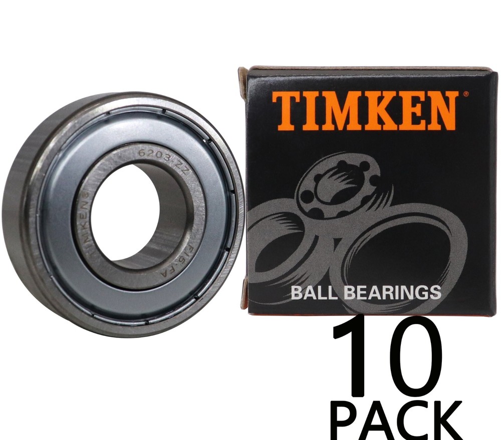 NEW 10PACK TIMKEN 6203-ZZ 17X40X12MM Double Metal Sealed Bearings