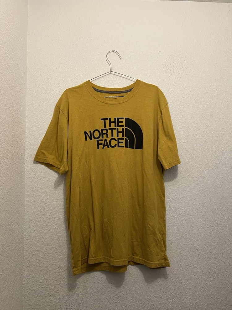 North Face Marigold Yellow Crew Neck Tee for Men US