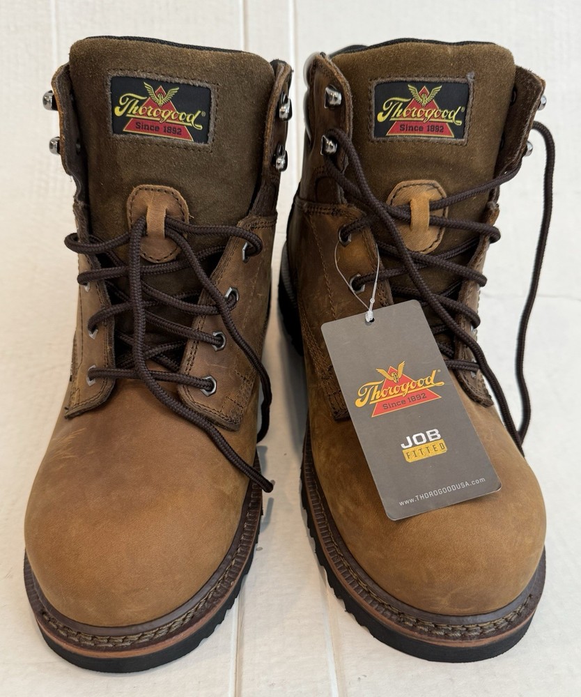 Thorogood V-Series Waterproof Crazyhorse Safety Toe Boots Size 12W New