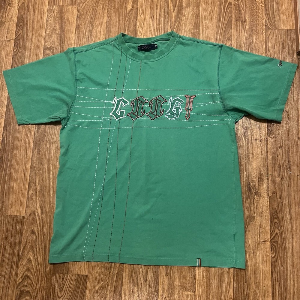 Vintage Coogi Shirt Adult 2XL Green Big Logo Embroidered Y2K