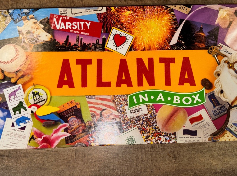 Atlanta In A Box The Varsity Late For The Sky Monopoly Style Board Game Vintage