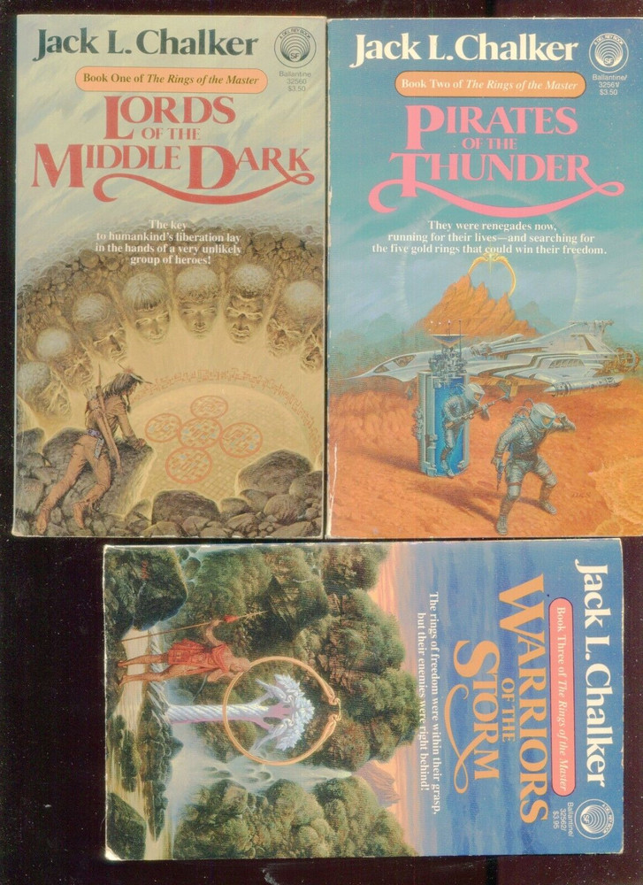 Jack L Chalker sci fi fantasy 3 PB lot Rings Master Lords Middle Dark Pirates