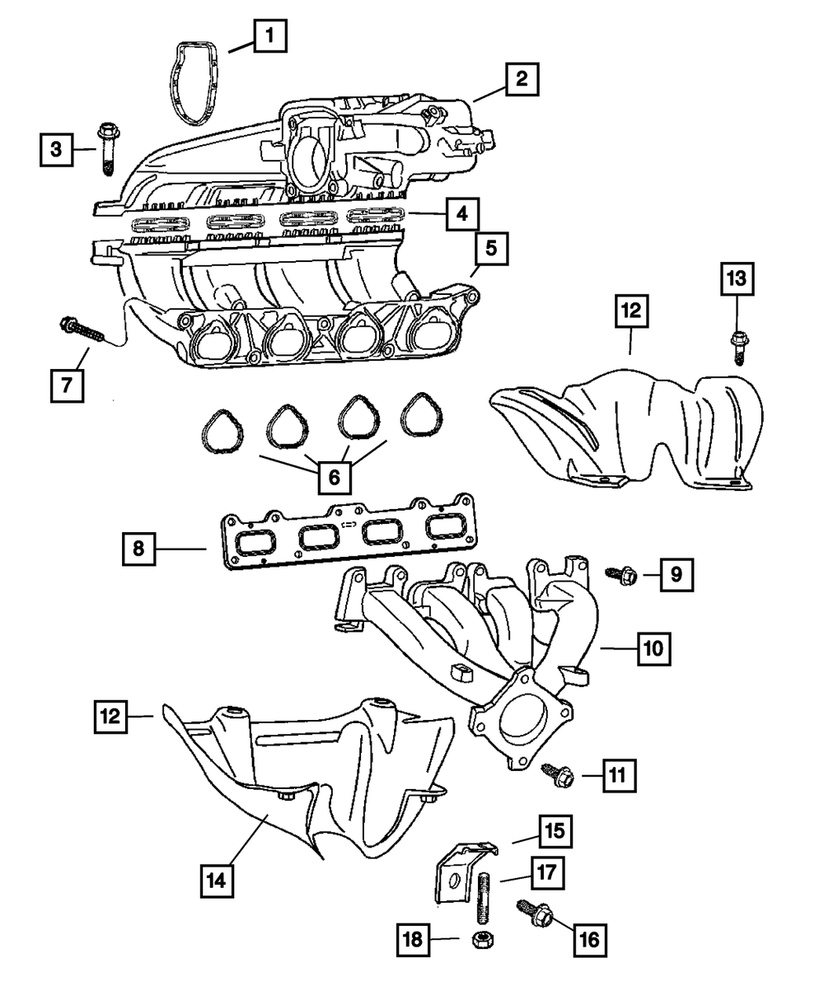 Genuine Mopar 4884648AA Intake Manifold Gasket OEM Replacement