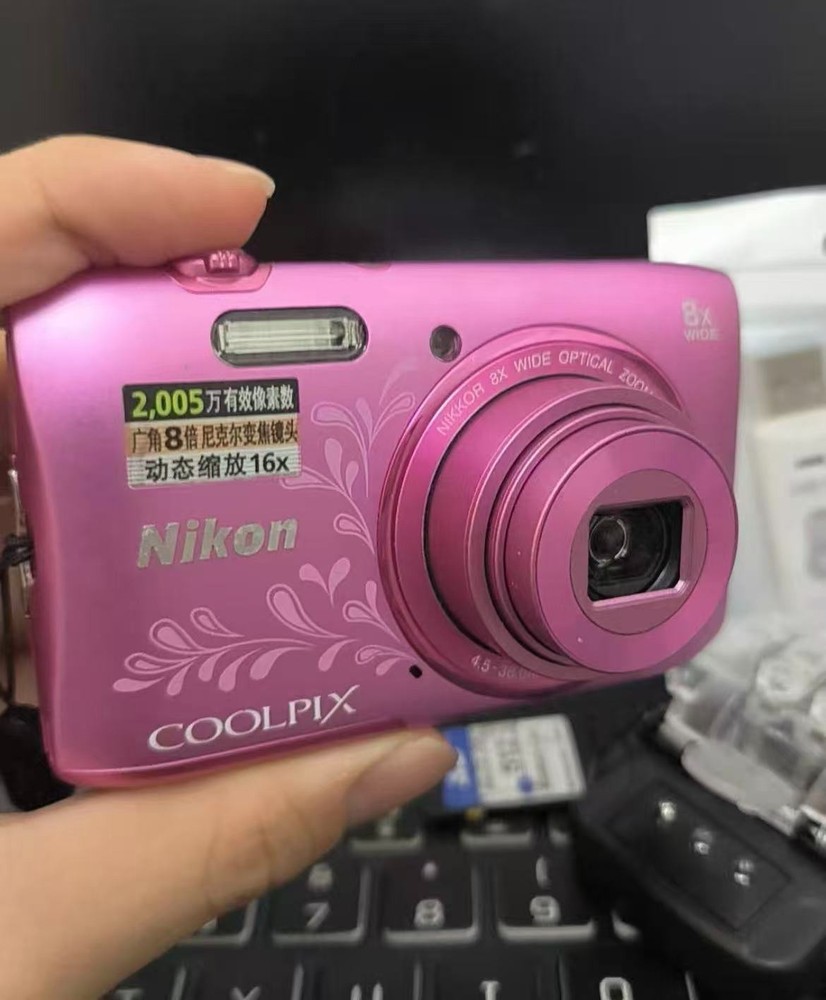 Nikon Coolpix S3600 Pink 20MP 8x Optical Zoom Digital Camera English Compact