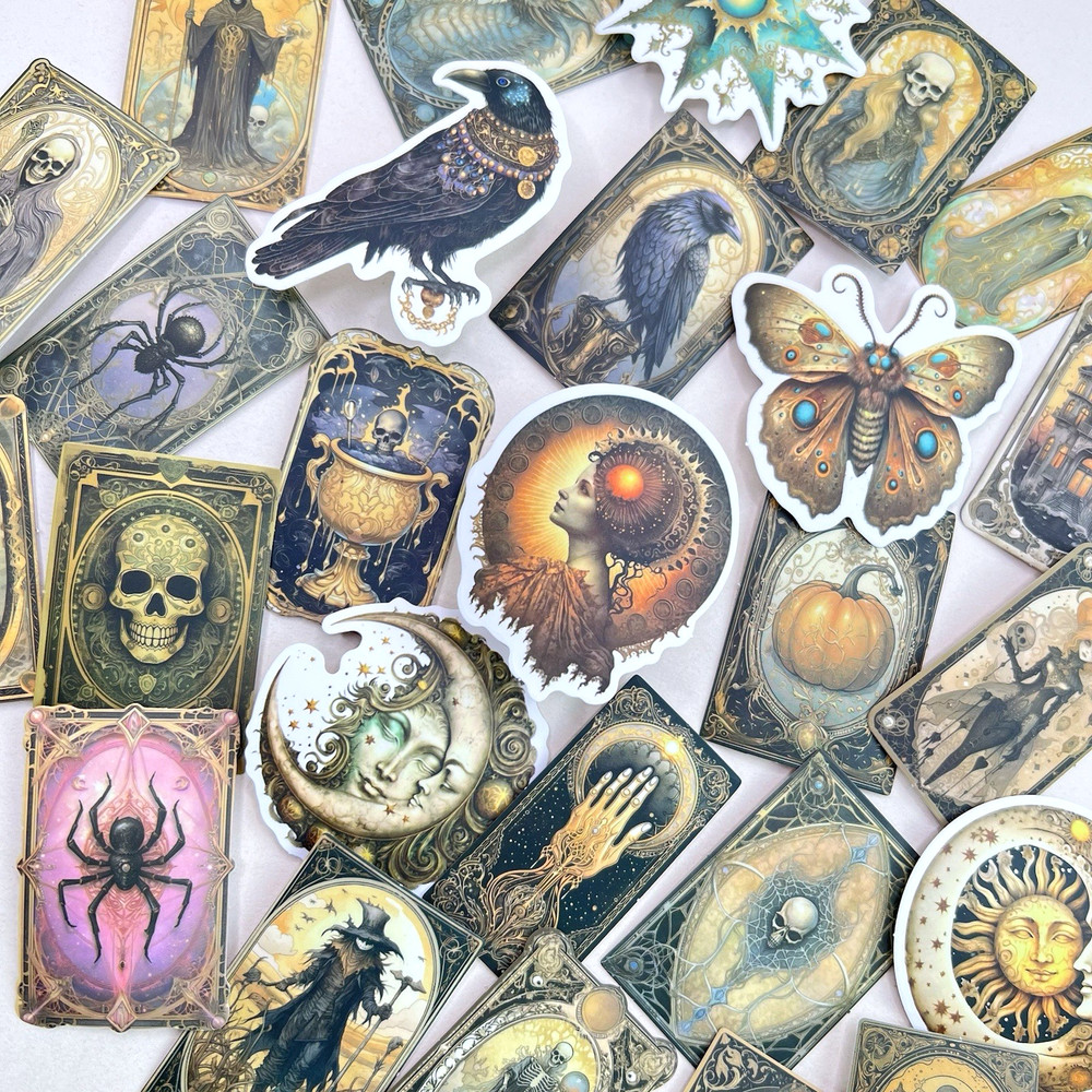 Halloween Fantasy Stickers Scrapbooking  Junk Journal Collage Cards