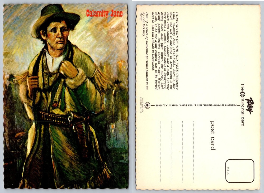 Calamity Jane Oil Painting Postcard Gunfighters Old West Petley B230