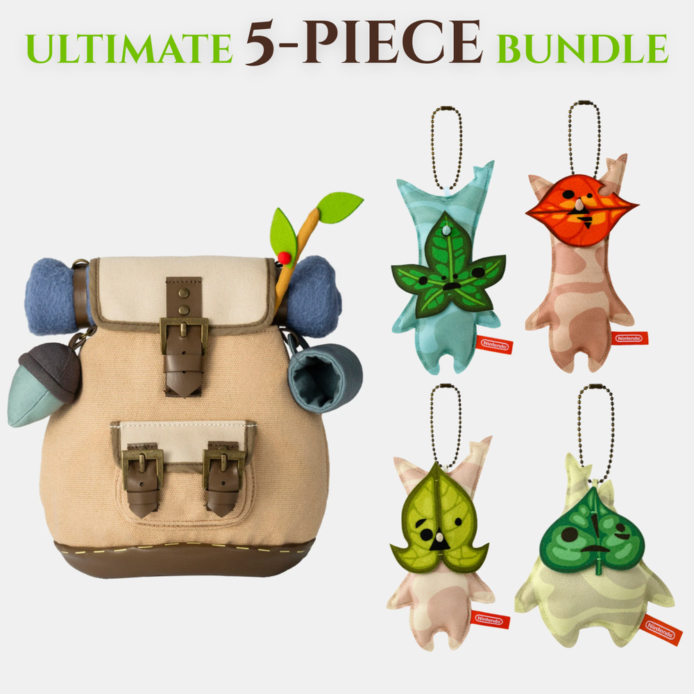 Zelda Korok 5-Item Set Journey Back Pack Pouch & 4 Mascots Makar Hollo Nintendo