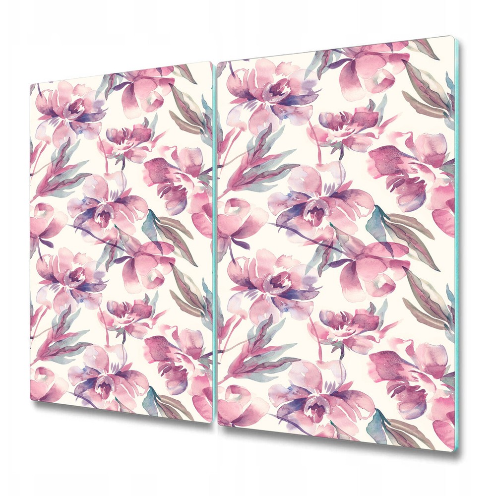 Glass Kitchen Chopping Board Floral Pink abstract painting delicate 2x30x52