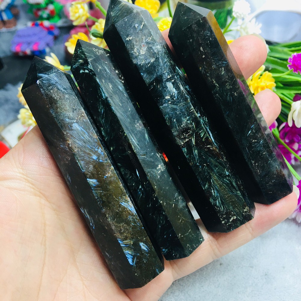 80g+Natural Fireworks Obelisk Quartz Crystal Wand Tower Point Reiki Healing 1pc
