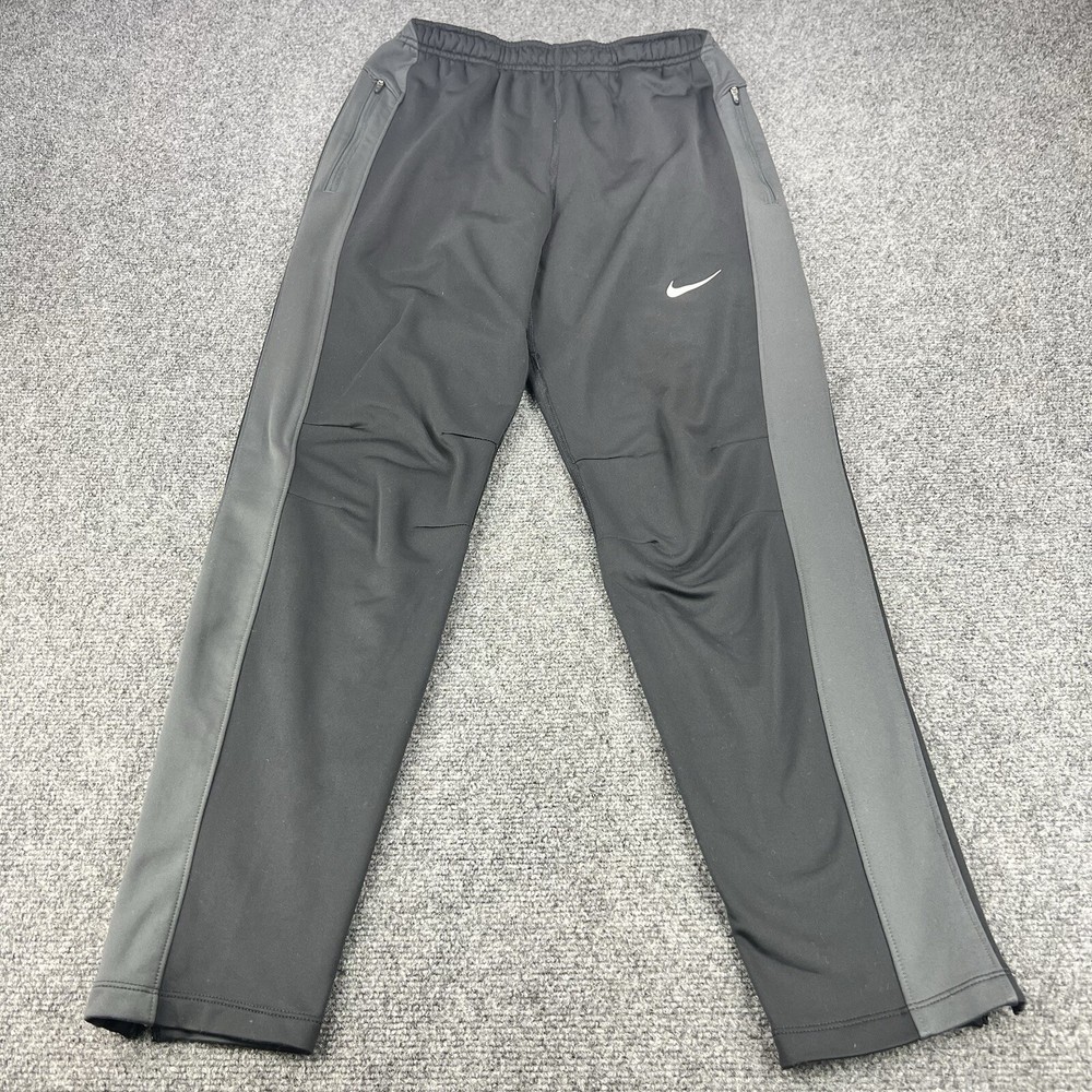 Nike Joggers Mens Medium Gray Dri-Fit Running Pants Tapered Workout Gym Swoosh
