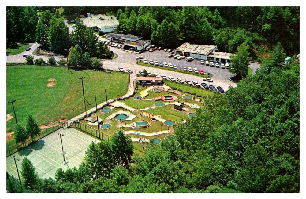 1960s Aerial View Of Village Center Fontana Dam North Carolina Vintage Postcard