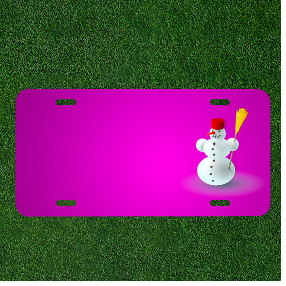 Custom Personalized Car License Plate With Add Names To Snowman Snow Winter