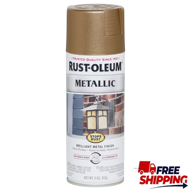 Metallic Enamel Spray Paint 6 Pack Quick Dry Rust Prevention Indoor Outdoor New