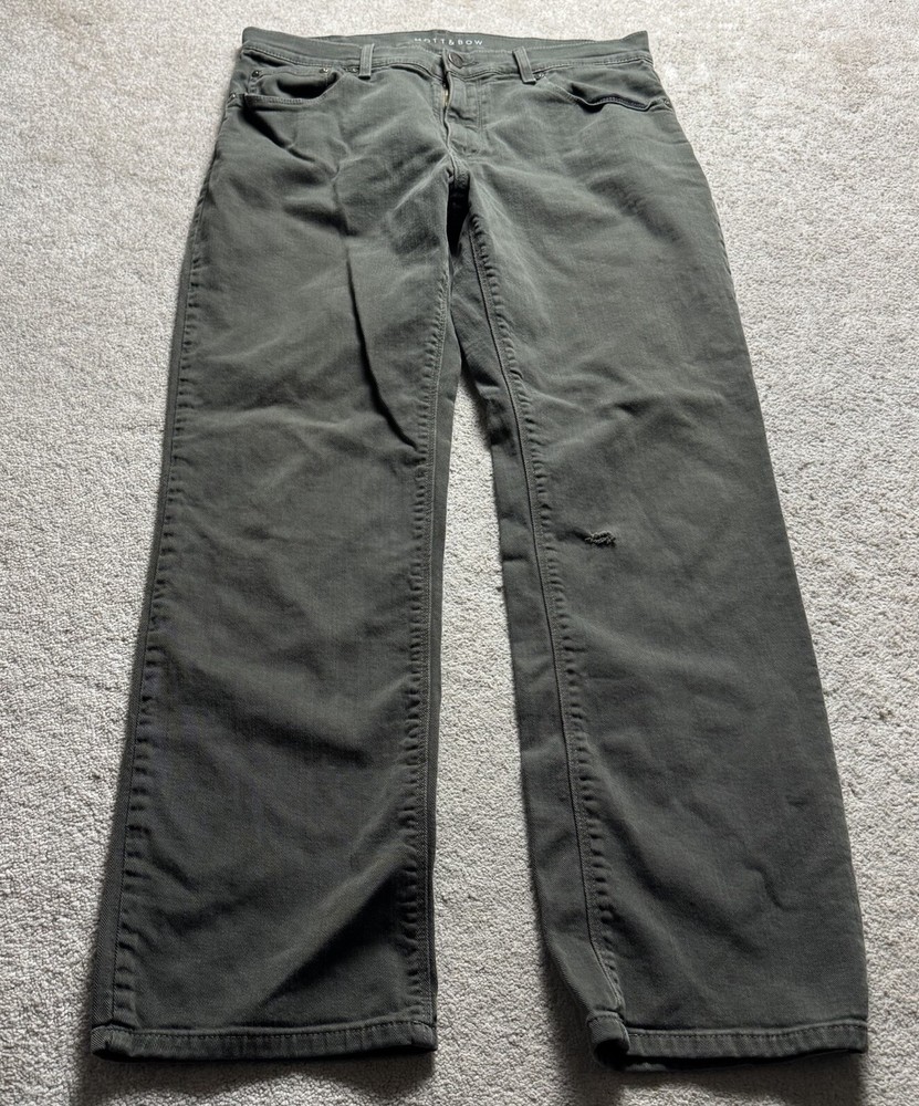 Mott and Bow Straight Jeans Denim Pants Mens 33x30 Brown HOLE