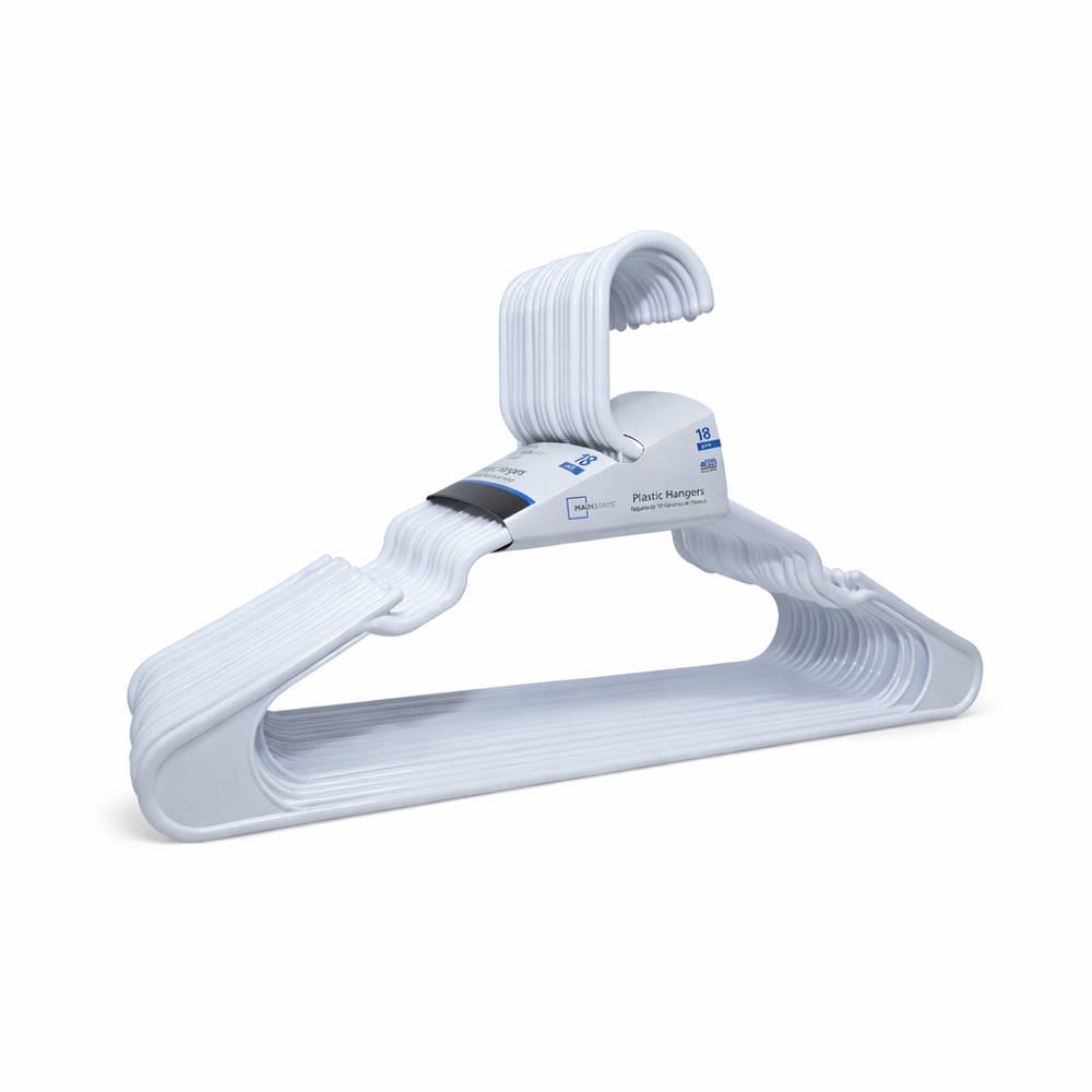 Plastic Clothes Hangers 50 Pack White Durable Lightweight for Everyday Use