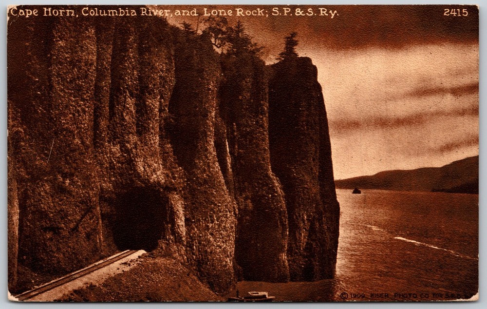 c1910s Cape Horn Columbia River Lone Rock S.P.&S. Ry Oregon ANTIQUE Postcard