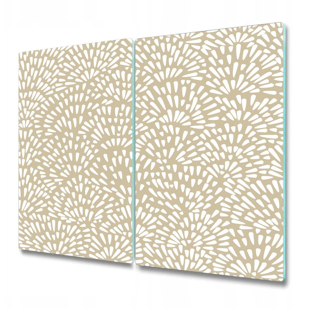 Tempered Glass Bread Board Worktop Saver Beige Tears Boho Design 2x30x52