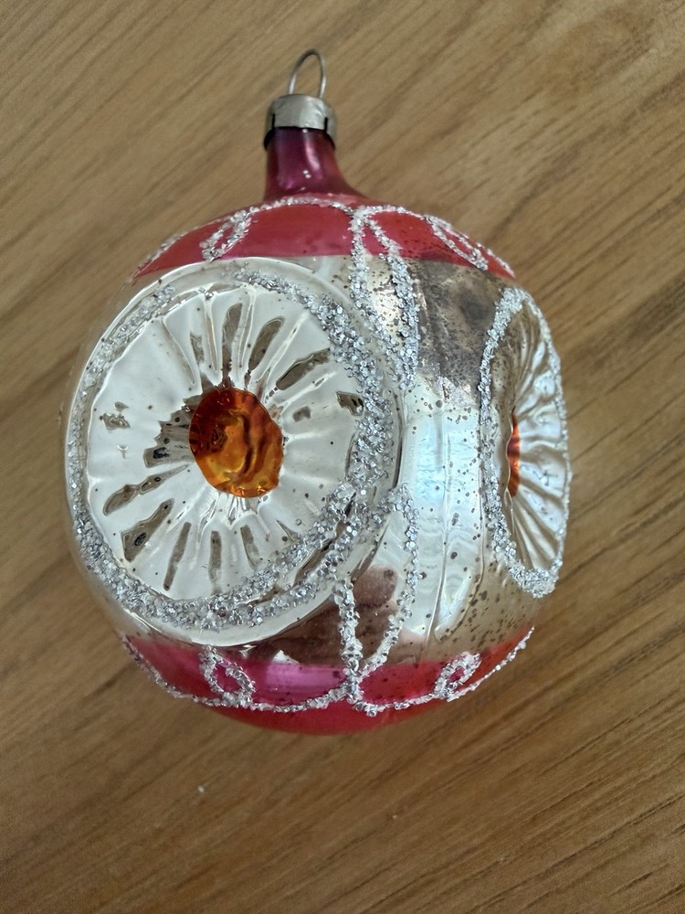 Vintage Czech Mica Glass Christmas Ornament